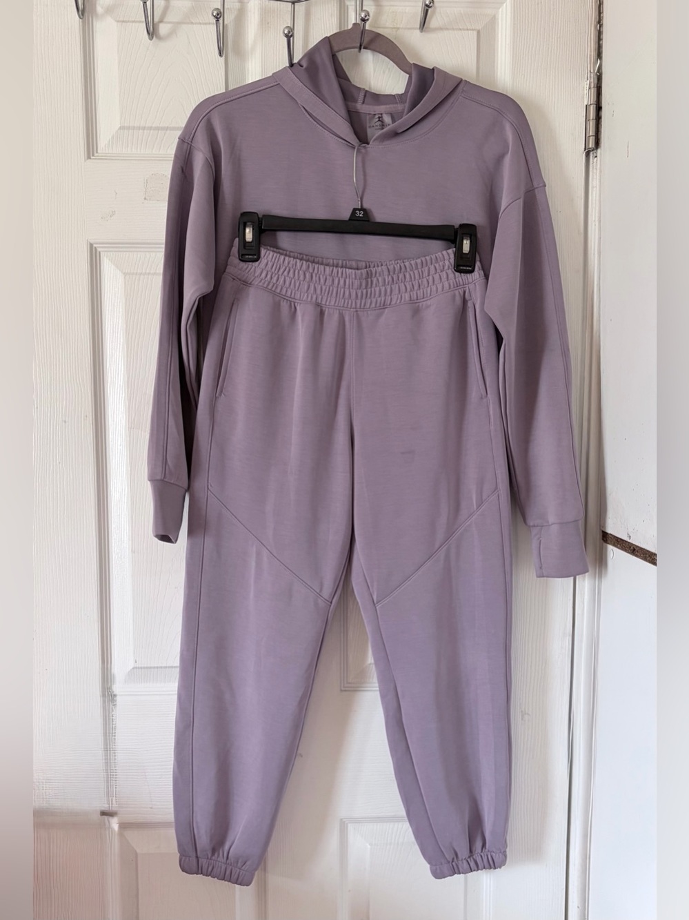 Danskin Lavender Purple Kids Matching Hoodie & Jogger Set Sweatshirt Sz L pant M